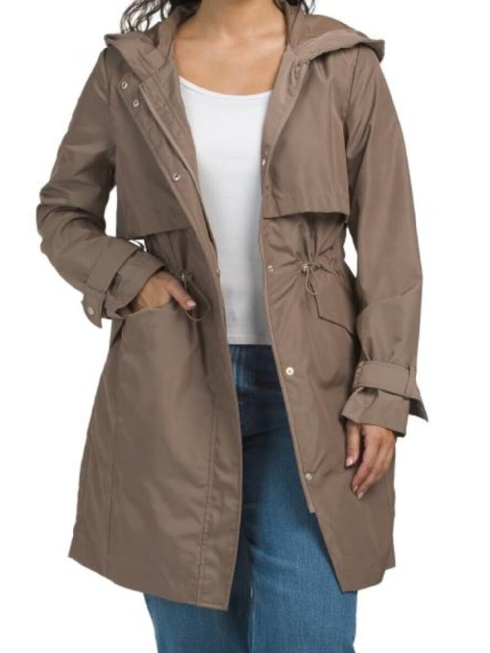 COLE HAAN Set In Hood Rain Coat
